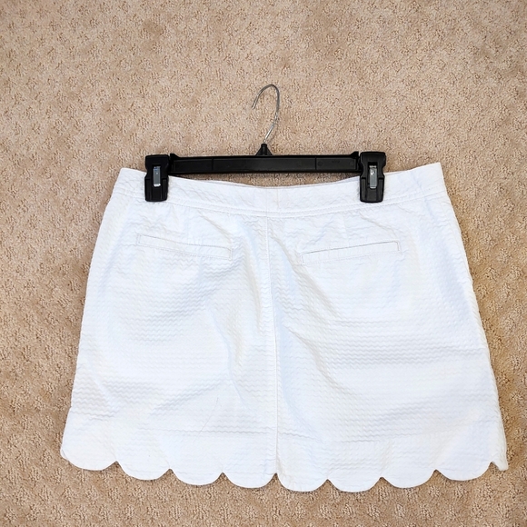 Lilly Pulitzer Callahan Scalloped Skirt White Waffle Weave Front Zip Size 6 - Picture 12 of 12